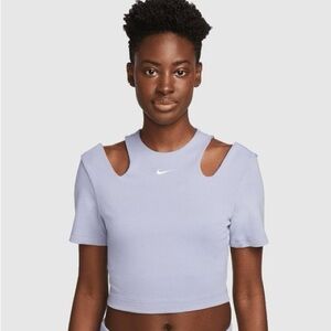 Nike Women's Light Purple Cut-Out Tee